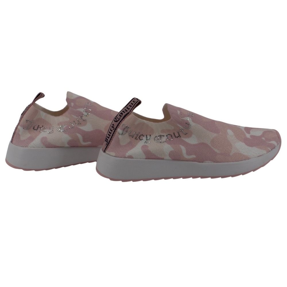 Juicy Couture Sneakers Womens 8 Avarie Pink Camo Bling Slip On Knit Y2K Girly